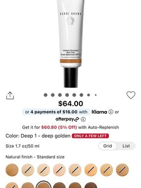 Bobbi Brown Skin Tint - Deep Golden (Deep 1)
